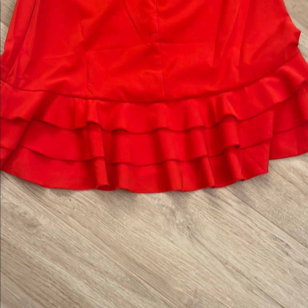Elegant Red Ruffle Mini Dress - Picture 5 of 5